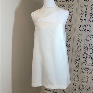Asymmetric  Mini Dress in White